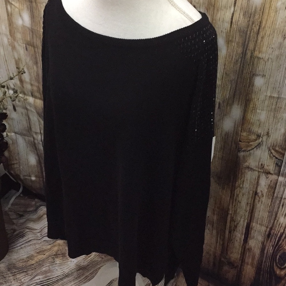Black beaded shoulder verve ami sweater 3x